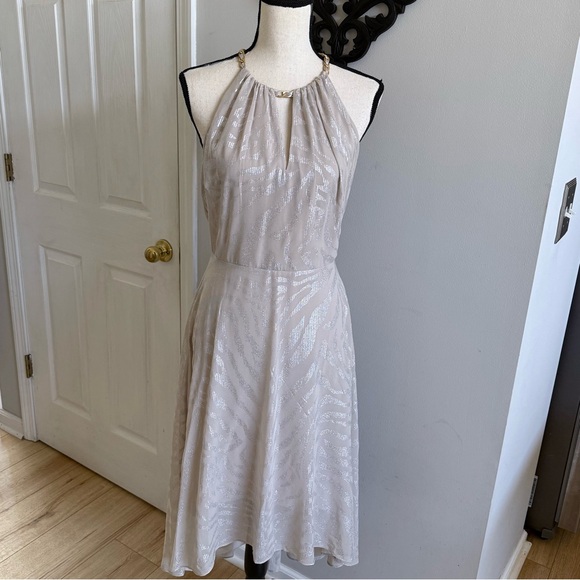 White House Black Market Cream High-Low Halter Sundress - Picture 13 of 13